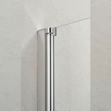 Porta doccia battente trasparente per nicchia bagno h195, seleziona misura  90