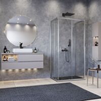 Box doccia 3 lati trasparente 195 6mm matias, misura 90x90x90