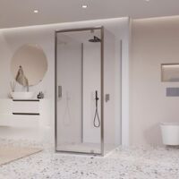 Box doccia 3 lati porta battente trasparente h195 adele, misura 80x100x80