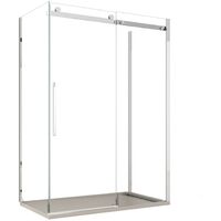 Box doccia tre lati porta scorrevole trasparente h195cm 8mm anticalcare euclide, misura 75x140x75
