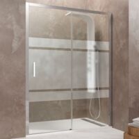 Porta doccia serigrafata scorrevole h195cm 8mm aktual frost, misura 140