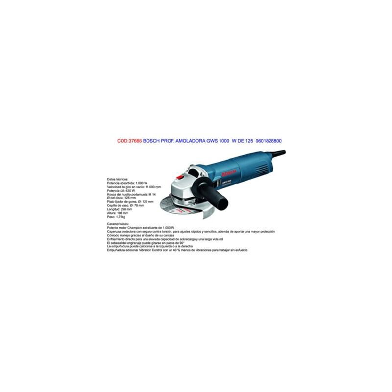 Amoladora Bosch GWS 1000 W de 125 mm 0601828800