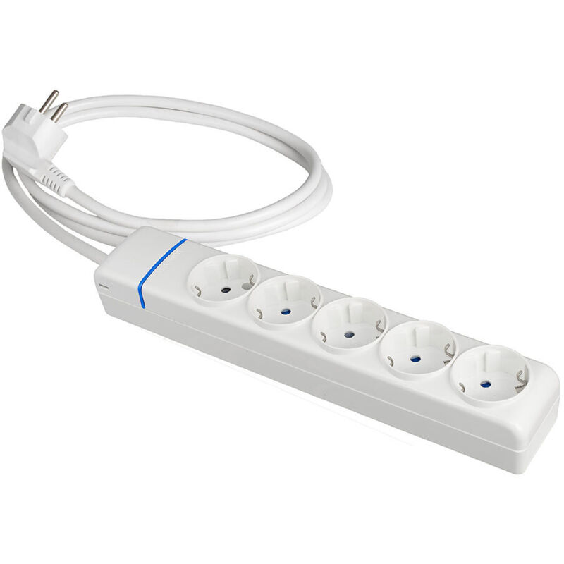 Verlängerungskabel 5 M, 16A, 3×1,5 Mm², Weiß, HO5VV-F – Zenitech