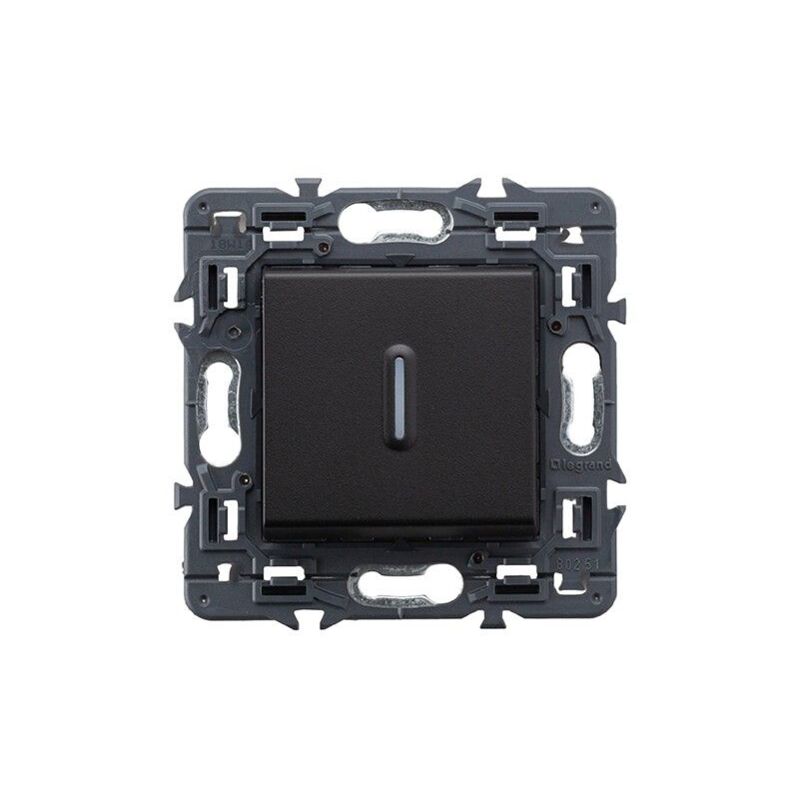 Conmutador VALENA NEXT 1P luminono 10A dark LEGRAND 741441
