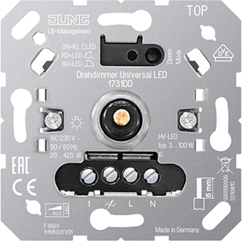 Regulador De Intensidad LED 230V – Ajuste Continuo 0-100%, Compatible Con Gira, Jung Y Busch-Jäger