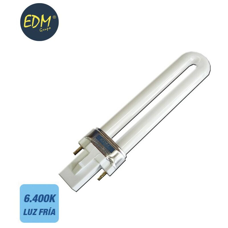 Bombilla bajo consumo pl-9w g23 6400k luz fria 16,6cm edm