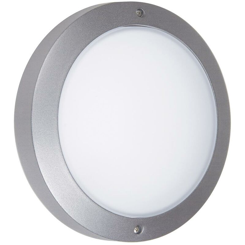 Dopo Lighting Aplique de pared o techo redondo pampero gris e27 exterior ip65 diam.27cm. circular balcones porches y terrazas… 11w 232ag05x1a03