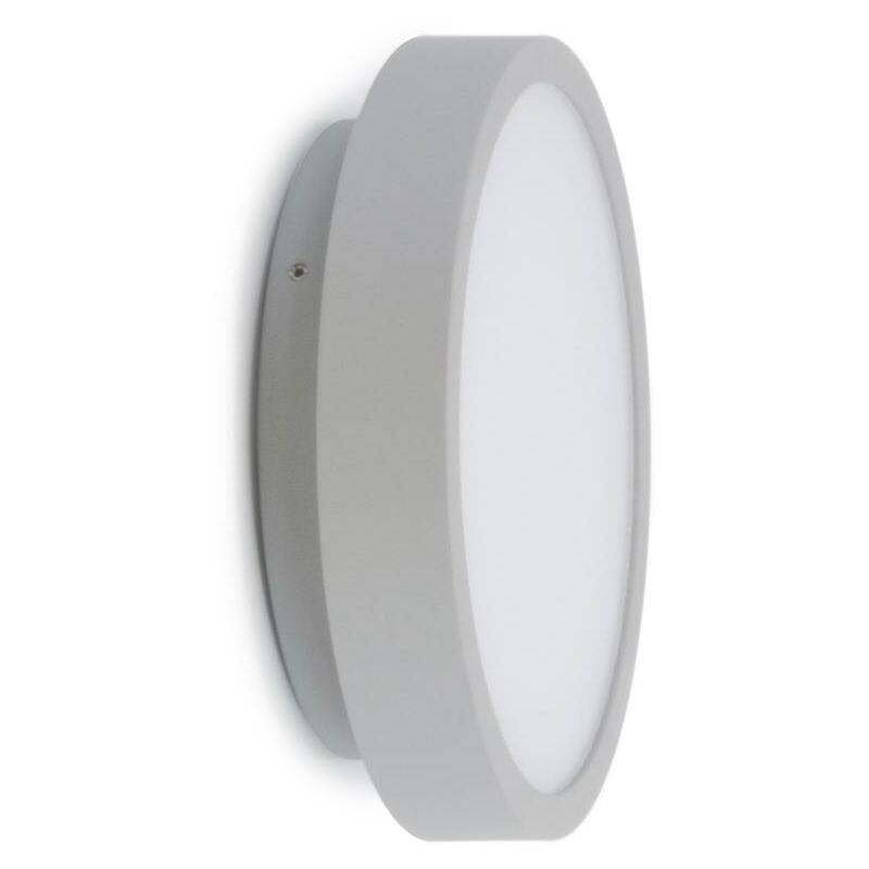 Dopo Lighting Aplique de pared o techo blera round gris led apto exterior ip54. circular ideal balcones terrazas y porches. ip54 smd 16w 3000k 547al0118a03