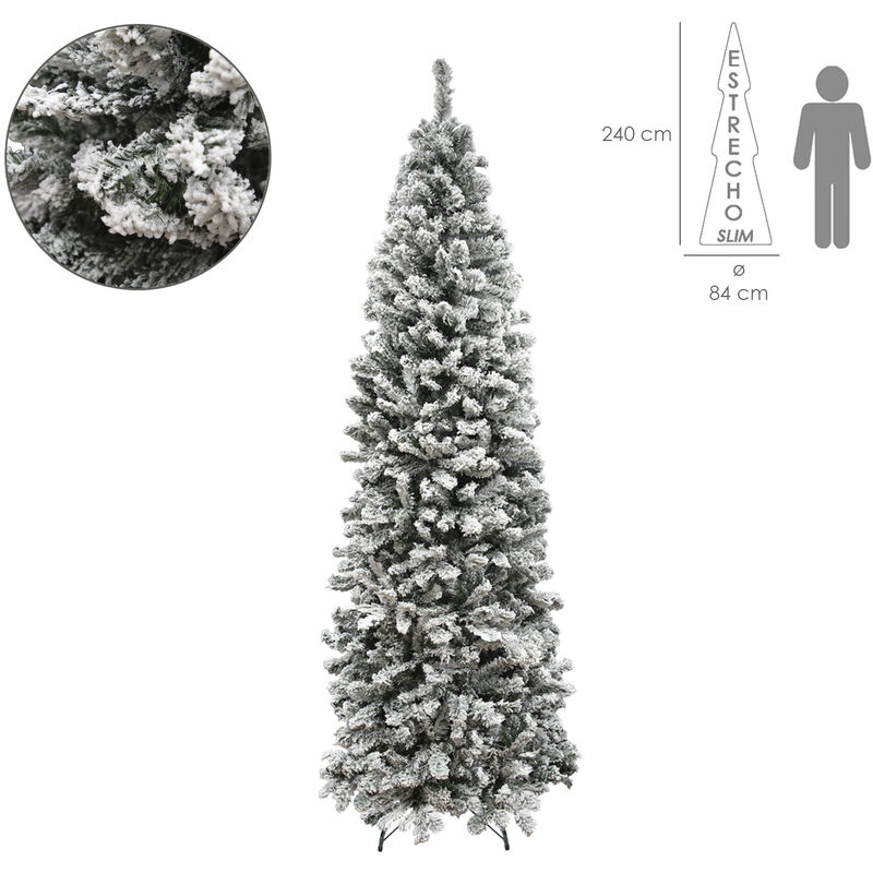 Arbol De Navidad Slim Nevado (estrecho) 240 cm. 1217 Ramas PVC