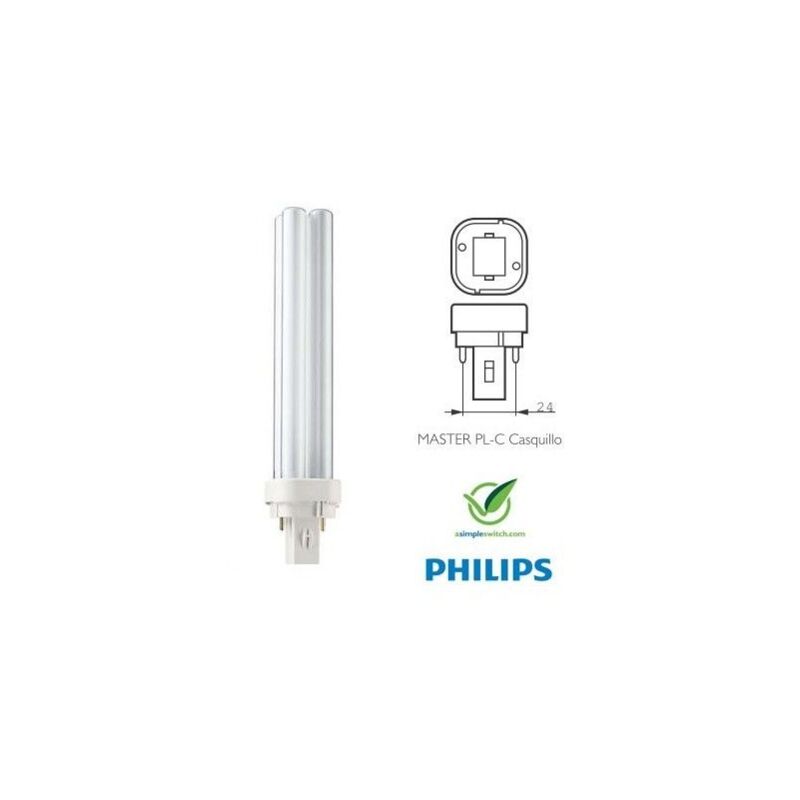 Bombilla De Bajo consumo plc 2p 18w 840 philips master 620934 iluminación interior g24d2 2 18 blanco neutro 1 g24d2840