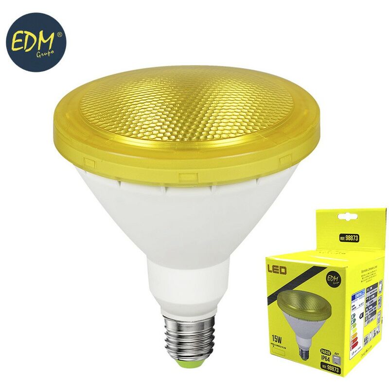 Bombilla PAR38 led 15w 1.200 lumens E27 ip64 luz amarilla EDM 98873