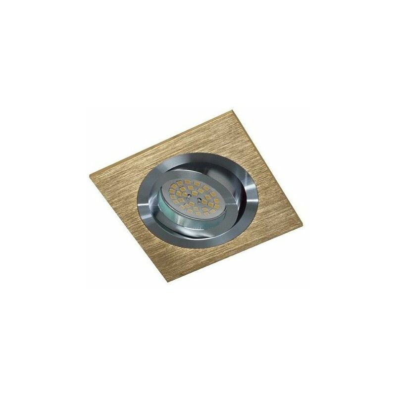 Empotrable cuadrado con foco basculante "Helium" GU10 230V IP20 9x9cm fabricado en aluminio color cobre y aluminio