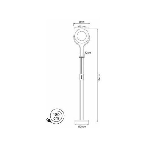 Lámpara de pie "Garona" (20W+5W 3000K 440/2000lm) color cuero
