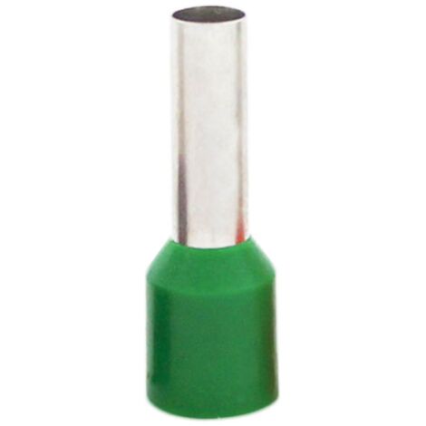 Bolsa 50u punteras huecas aisladas sección 6mm Verde
