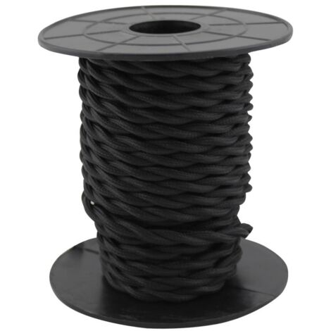 Cable eléctrico textil 10 metros 2x0.75mm trenzado Negro GSC 3902977 (1/2)