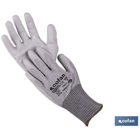 COFAN guante anticorte impregnado pu gris t-7 venta unitaria
