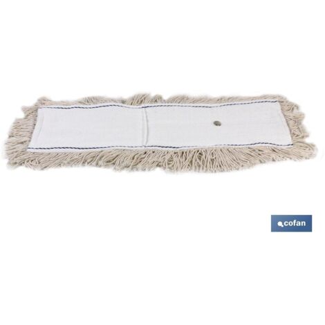 COFAN recambio mopa plana limpiadora 45 cm. , Recambio de mopa Industrial plana de algodón para bastidor de acoples metálicos, ideal para la limpieza de pisos, con medidas de longi
