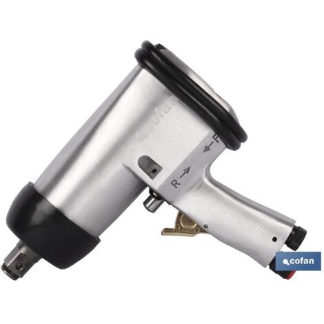COFAN pistola impacto 3/4 , Pistola de impacto con cuadradillo de 3/4 pulgadas con mecanismo anti vibraciones, fácil manejo con una sola mano. Ergonómica, resistente, con centro de