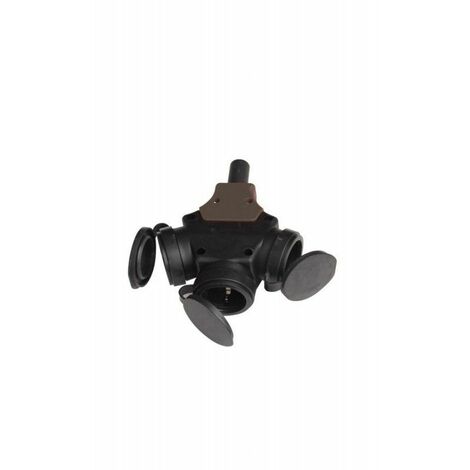 Triple enchufe con tapas para engarzar cable IP44 GSC 0500168 (1/4)