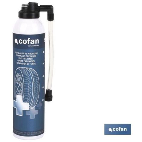 COFAN reparador de pinchazos 300 ml , Reparador de pinchazos en spray de 300 ml que infla y repara momentáneamente todo tipo de neumáticos del coche, de la caravana, motocicleta, e