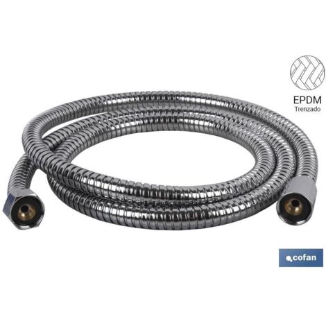 COFAN flexo ducha inoxidable extensible 1,5m , Flexo de ducha para baño extensible, el tubo interior está hecho de material EPDM trenzado no es tóxico, se puede utilizar en entorno