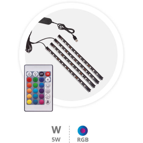 Kit 2M Tira de LED USB 230mm inteligente vía bluetooth RGB (1/2)