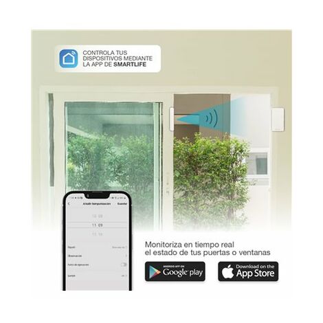 Sensor WiFi para puerta y ventana: sensor de contacto inalámbrico con  alertas de notificación de aplicaciones gratuitas, sensor de puerta  inteligente