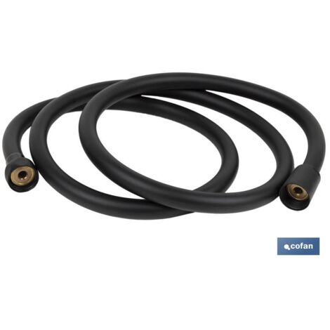 COFAN flexo ducha pvc negro mate 1.5 m , Flexo de ducha negro mate compatible con todos los mangos de ducha con rosca 1/2 pulgadas. El flexo de ducha y bañera en negro mate está fa
