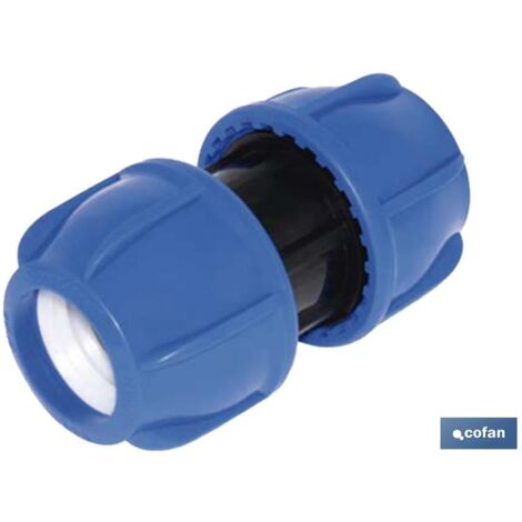 COFAN enlace recto pp pn16 32 x 32  venta unitaria , Enlace recto para tuberías de polietileno (PE).Adecuado para trabajar en sistemas de conducción de agua con una presión nominal