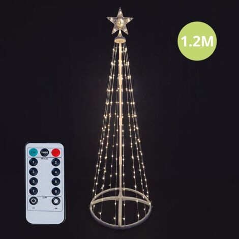 Árbol LED Isoka 1,2M 8 funciones con mando Luz cálida IP44 (1/5)