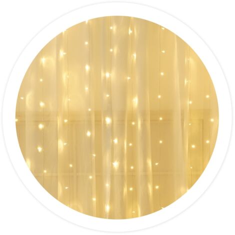 Cortina LED luminosa 1x1,2M Luz cálida (1/2)