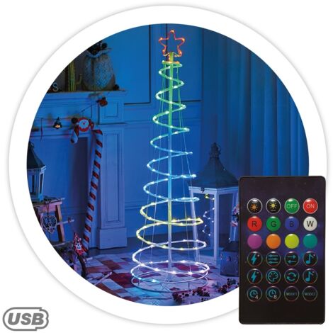 Árbol LED inteligente vía bluetooth y mando Hode 1,5M 24 funciones RGB IP44 (1/5)