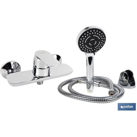 Set Grifo Monomando Ducha, Soporte, Flexo, Mango, 40mm Rift