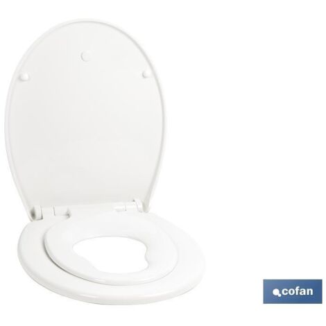 COFAN tapa wc  forma oval con asiento para niños  44.7 x 37.1 cm