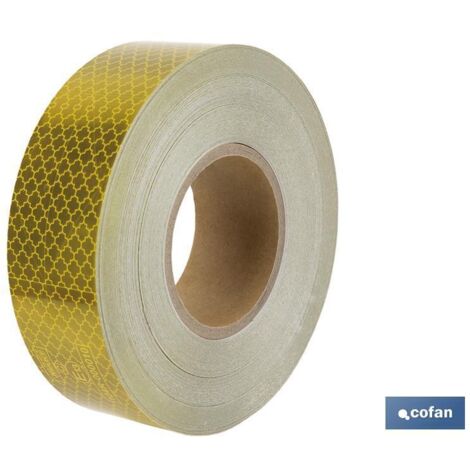 Rollo Retroreflectante Continuo 50m Amarillo