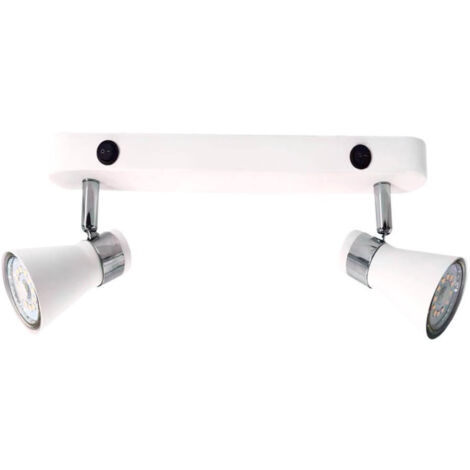2 Focos De Pared WAIKA, De Una Llama, Con Interruptor, GU10, Blanco Mate, Incl. Smart Home RGBW GU10 Lámpara LED, 5,41W, 473lm