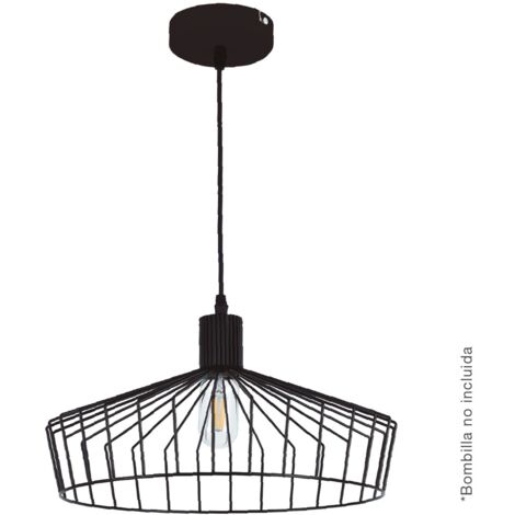 Lámpara de techo colgante Serie Bamil E27 Ø380mm Negro (1/5)