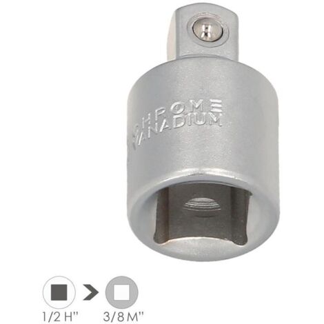 Adaptador Reductor 1/2" Hembra A 3/8" Macho Acero Cromo Vanadio (1/2)