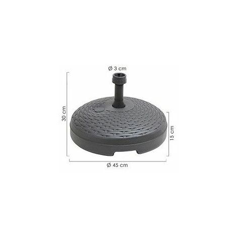 Base para sombrillas de plástico antracita con ratán Adriático