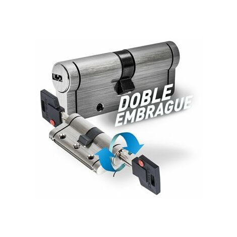 Cilindro seguridad níquel handlock doble embrague r13,5 35x35