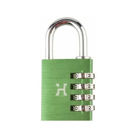 Candado combinación handlock cuadrado 4 números 40mm verde