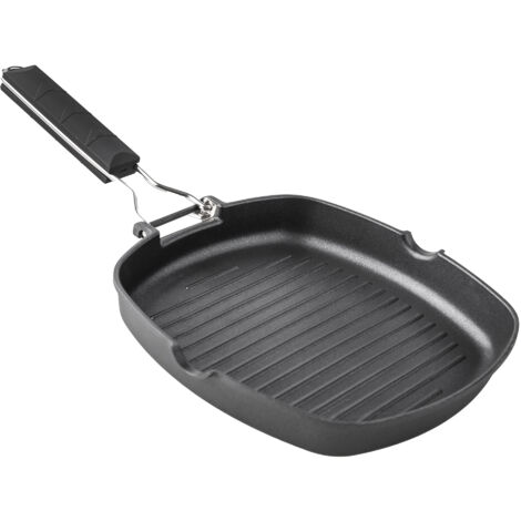 Grill aluminio fundido xylán rayado mango abatible 28cm (1/2)