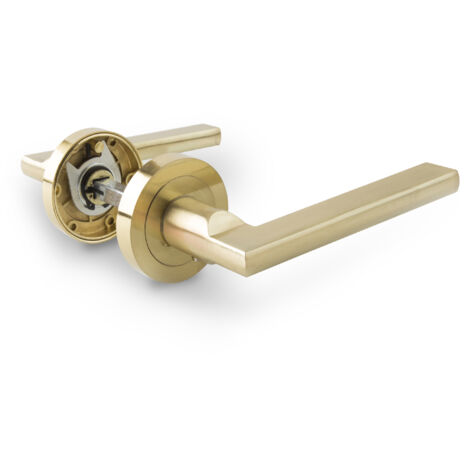 Manilla aluminio con roseta handlock recta oro mate