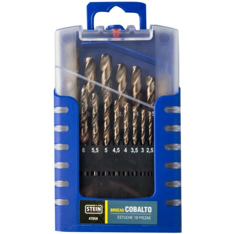 Juego brocas cobalto stein 1 a 10 mm din 338 19 piezas (1/3)