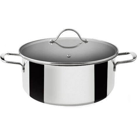 Cacerola inox inducción con tapa de cristal 26cm (1/2)