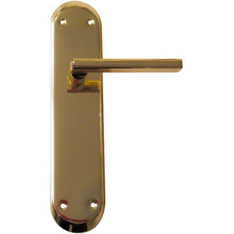 Manilla zamak recta handlock con placa ancha oro brillo