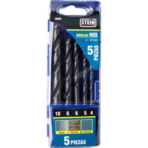 Juego brocas hss stein 4 a 10 mm din 338 5 piezas (1/2)