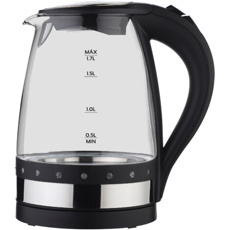 Hervidor agua eléctrico cristal 2200w 1.7l küken (1/3)