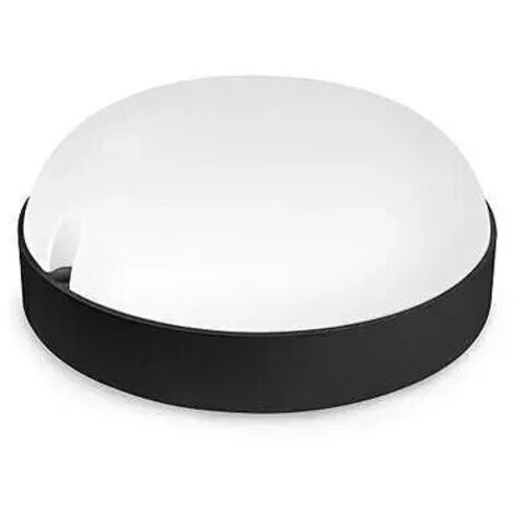 Aplique led redondo exterior matel sensor 12W negro 6400K (1/2)