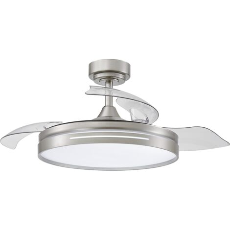 Ventilador Dc 59w Micenas Niquel 4asp.transp.106d 6velocidades 6980lm 3colores Remoto,reg.intensidad,memoria Y Temporizador 26